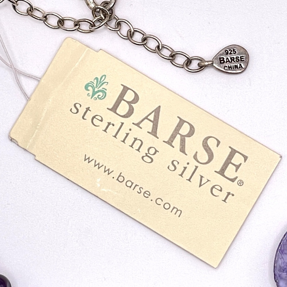 Barse Amethyst Purple Agate Slice Statement Necklace NIB - Picture 3 of 16